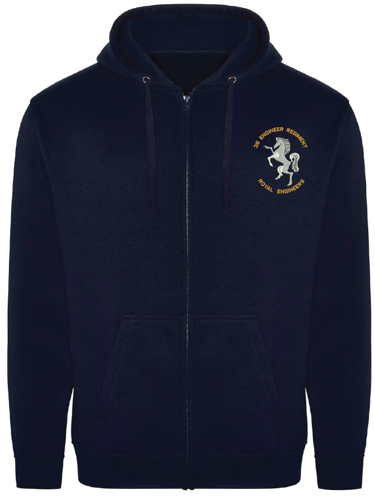 36 Engr Regt Zipped Hoodie