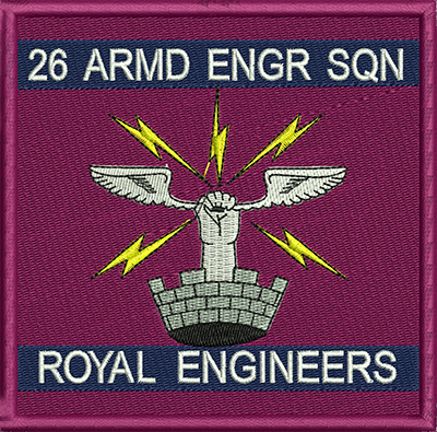 26 AES Red Embroidered Badge