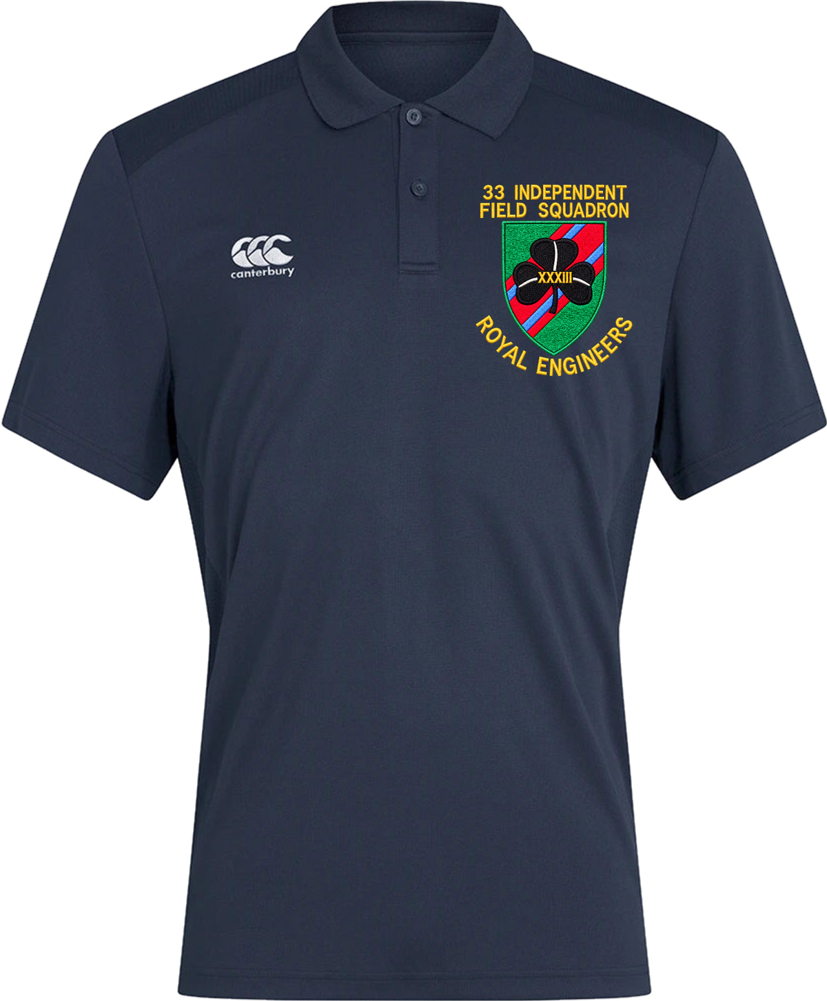 33 Indep Field Sqn Canterbury polo in Navy