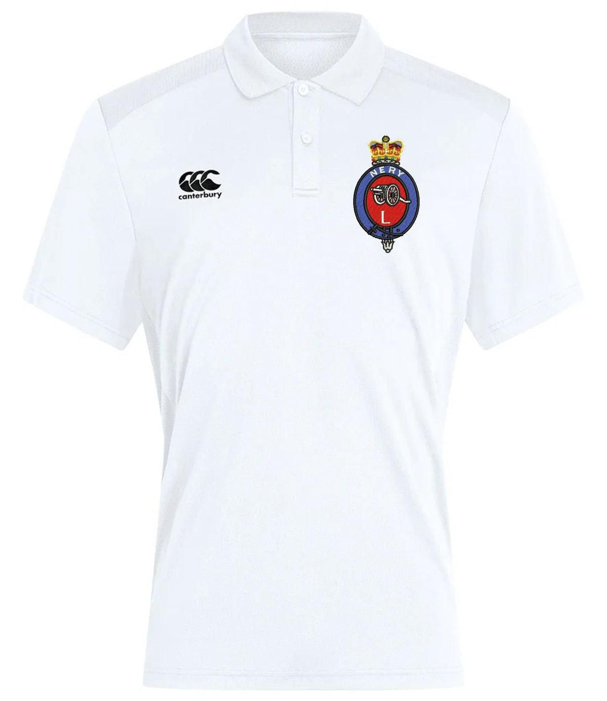 L (Nery) Battery RHA Canterbury Club Dry Polo White