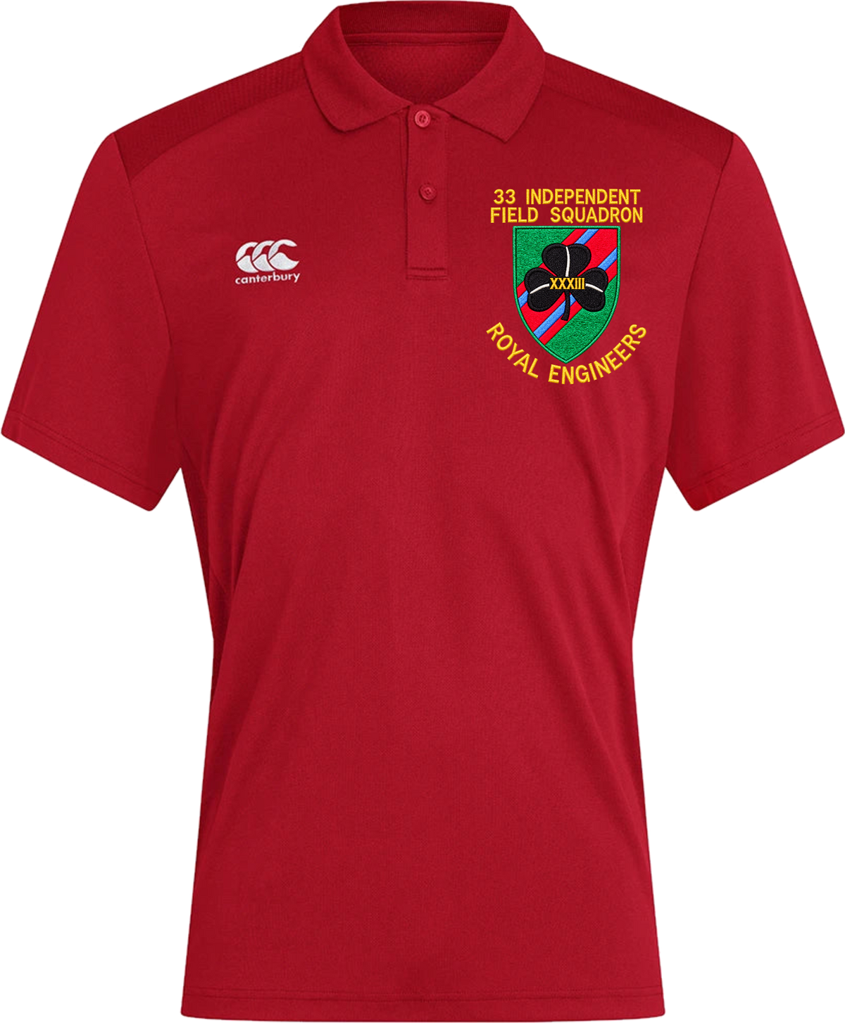 33 Indep Field Sqn Canterbury polo in Flag Red