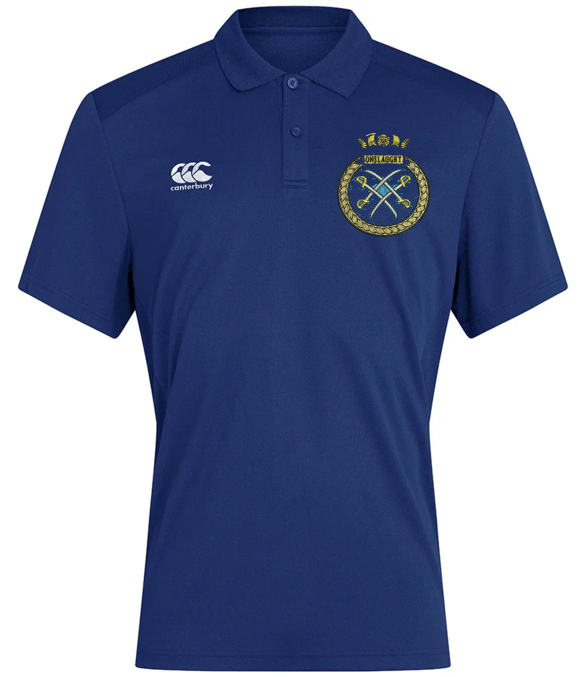 HMS Onslaught Veteran Canterbury Club Dry Polo Royal Blue