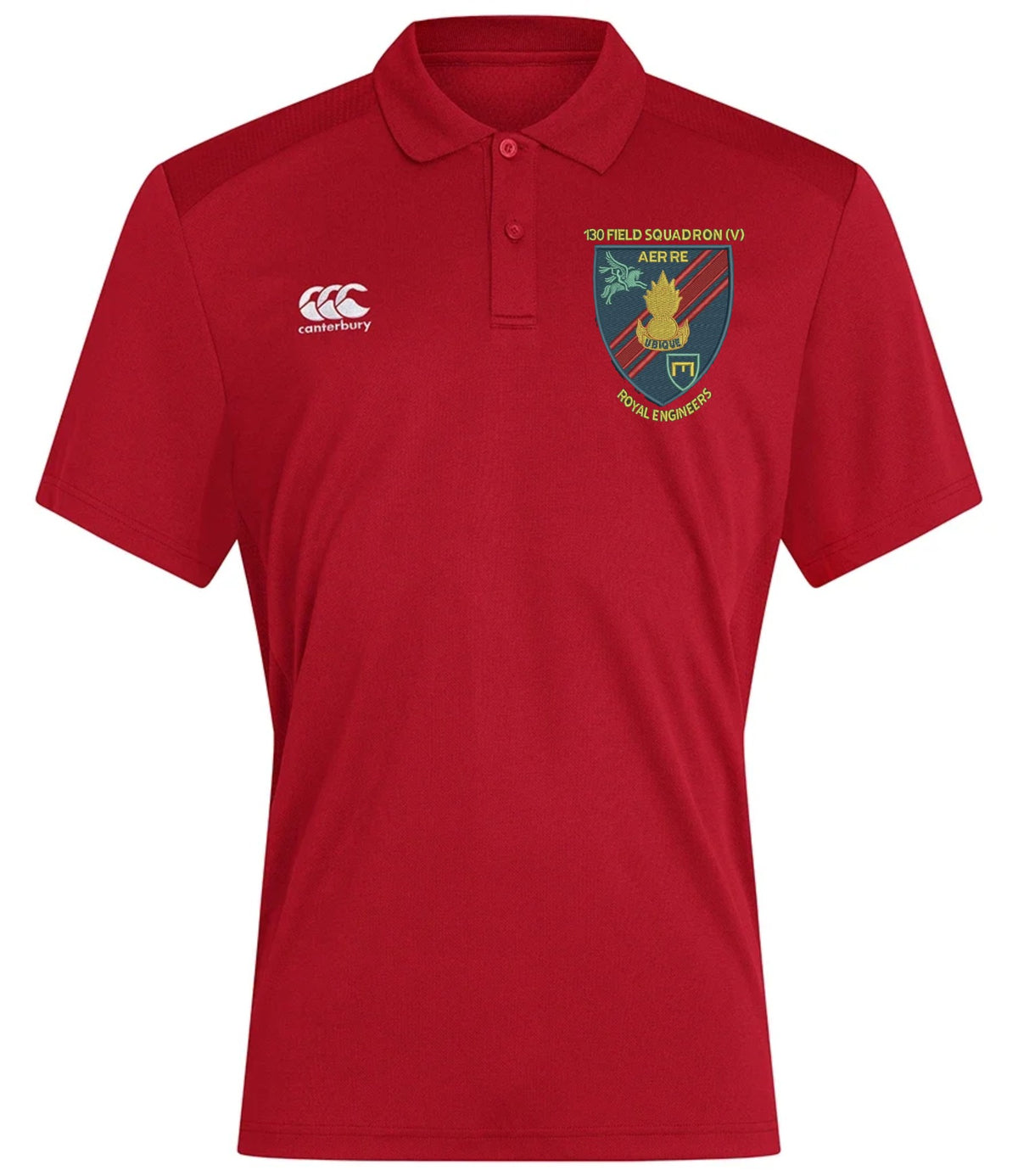 130 Field Squadron Canterbury Club Dry Polo Flag Red