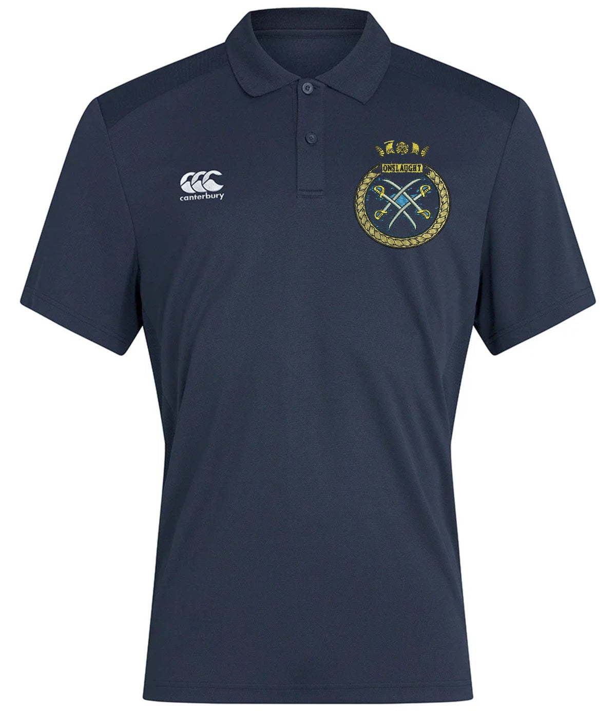 HMS Onslaught Veteran Canterbury Club Dry Polo Navy