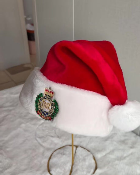Sappers Santa hat side view with white bobble