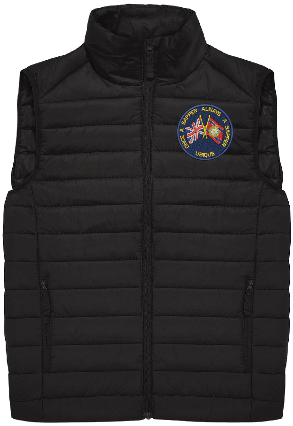 Once A Sapper RE Union Jack Padded Gilet