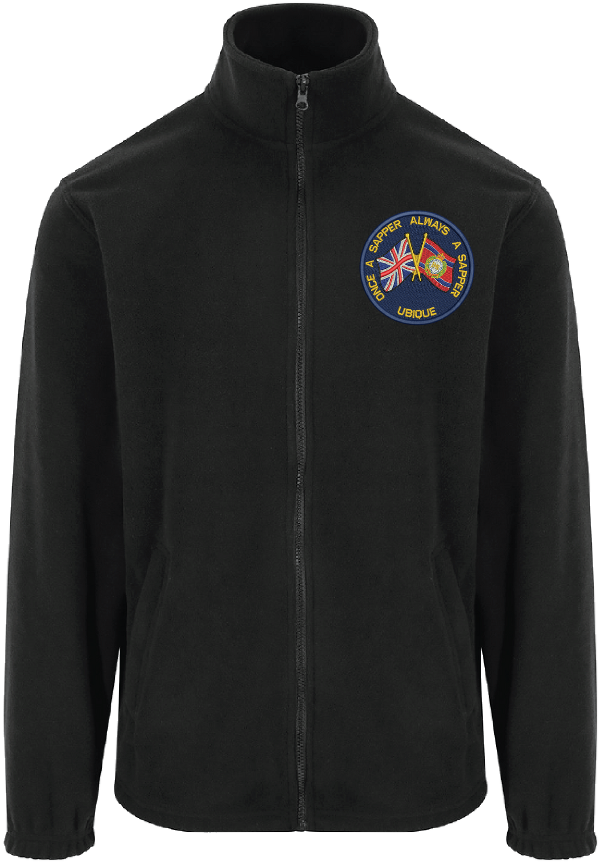 Once A Sapper RE Union Jack Zipped Fleece