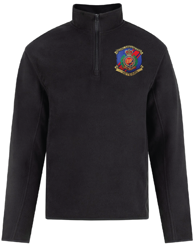 RE Veteran Embroidered Badge Quarter Zip Fleece