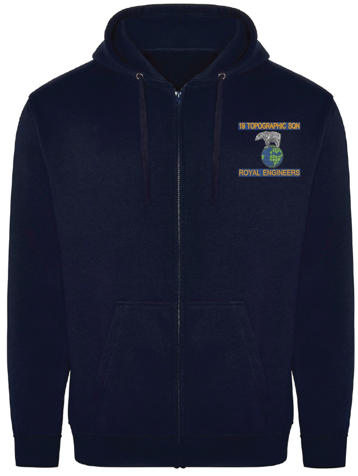 19 Topographic Sqn Zipped Hoodie