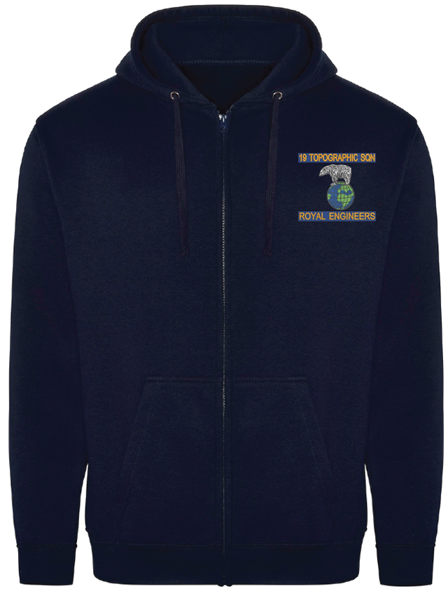 19 Topographic Sqn Zipped Hoodie