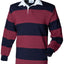 Sewn stripe long sleeve rugby shirt