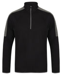 ¼ zip mid-layer with contrast panelling 