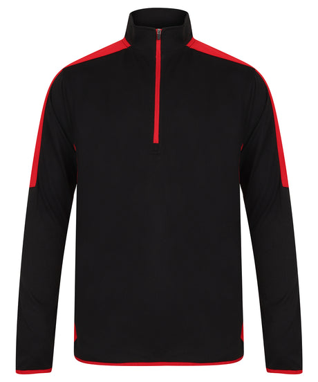 ¼ zip mid-layer with contrast panelling 