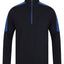 ¼ zip mid-layer with contrast panelling 