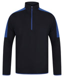 ¼ zip mid-layer with contrast panelling 
