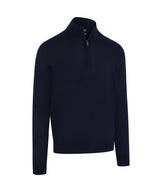 1/4-zip merino blend sweater