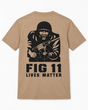 Fig 11 Lives Matter T-Shirt back print, Desert Sand