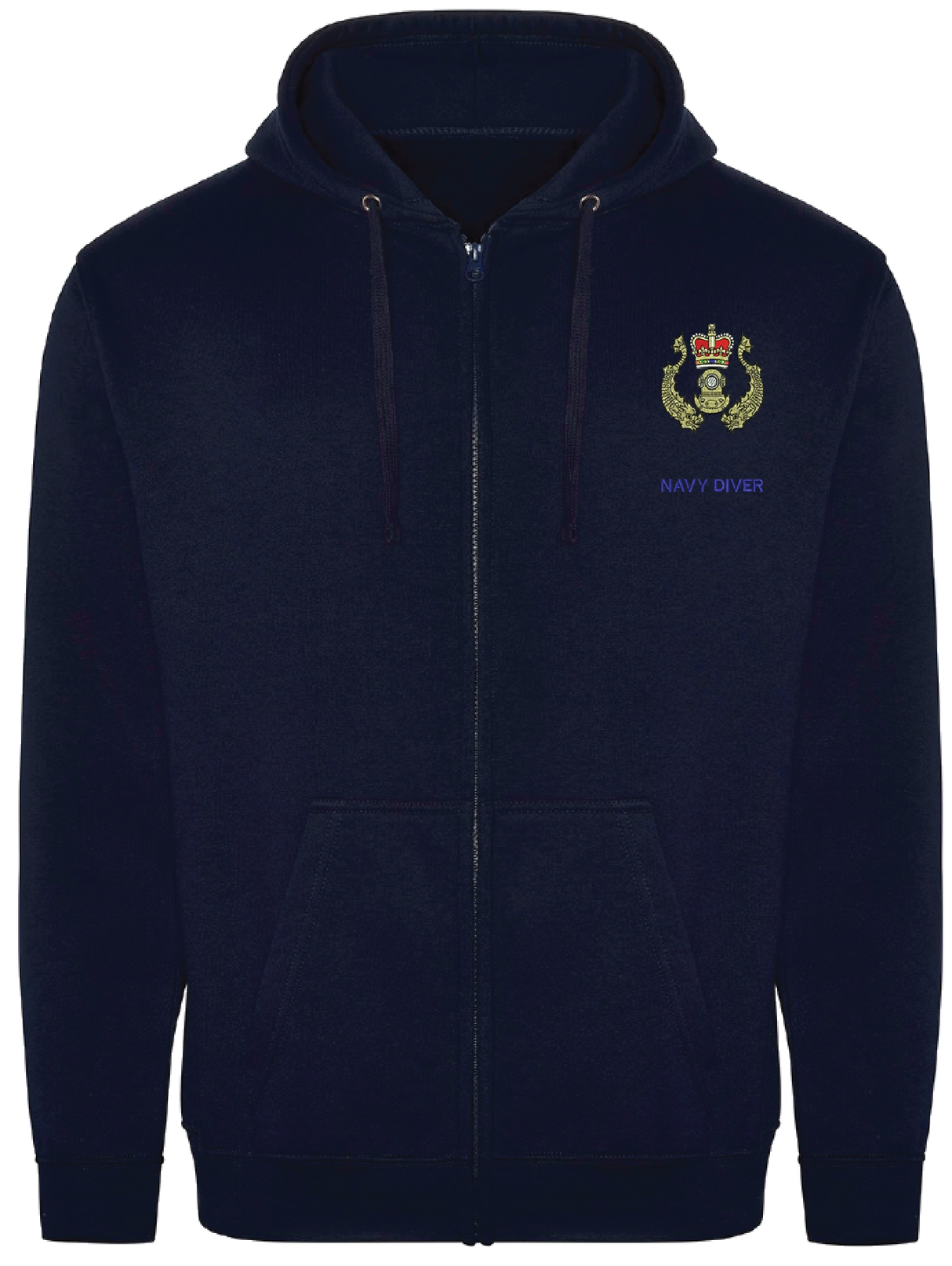 Navy Diver Zipped Hoodie