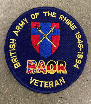 British Army of the Rhine BAOR – Veteran Embroidered Badge