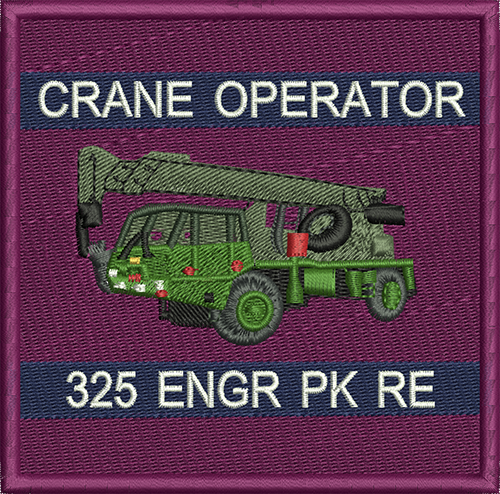 Crane Op / 325 Engr Pk RE Embroidered Badge