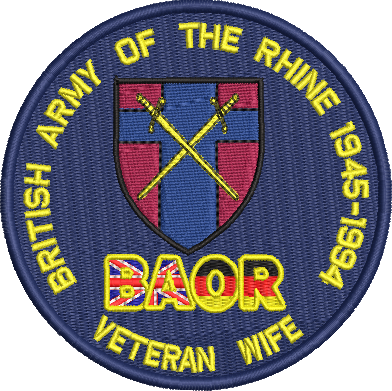 British Army of the Rhine BAOR – Veteran Embroidered Badge