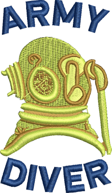 Army Diver Embroidered T-Shirt