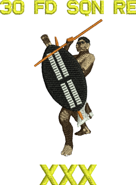 RE 30 Fd Sqn Zulu Warrier Embroidered T shirt