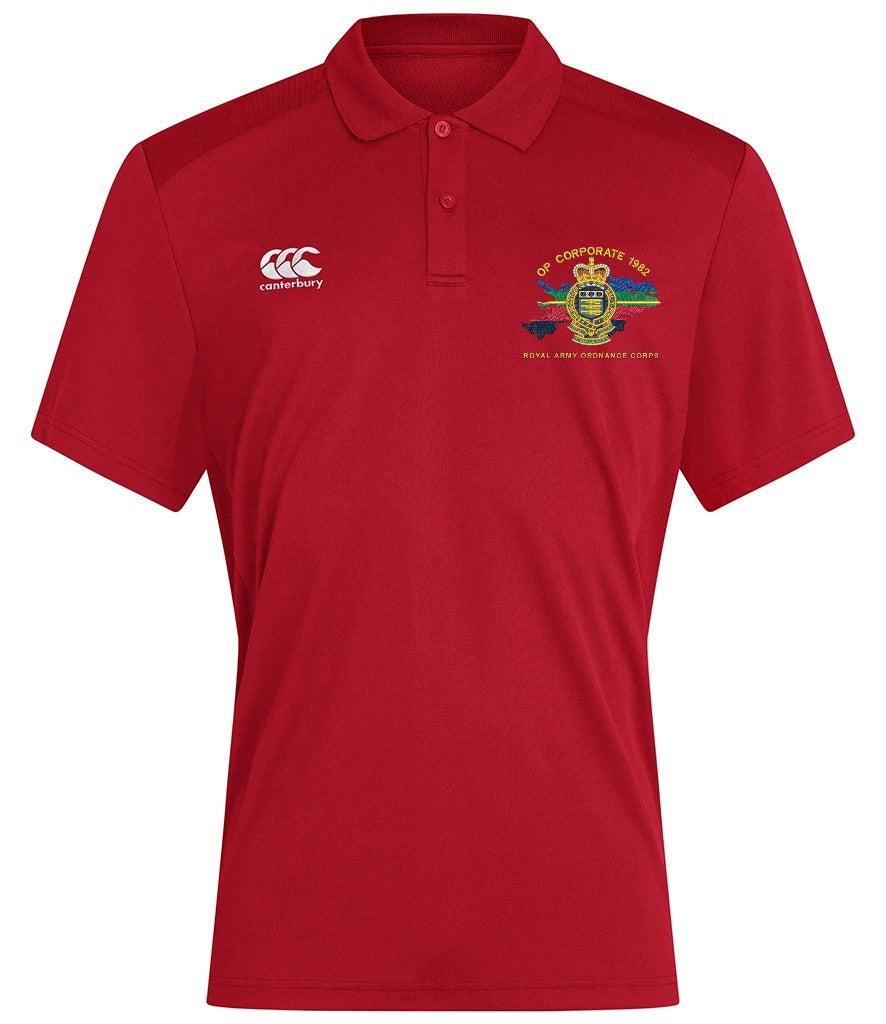 Op Corporate Royal Army Ordnance Corps Canterbury polo in Flag Red