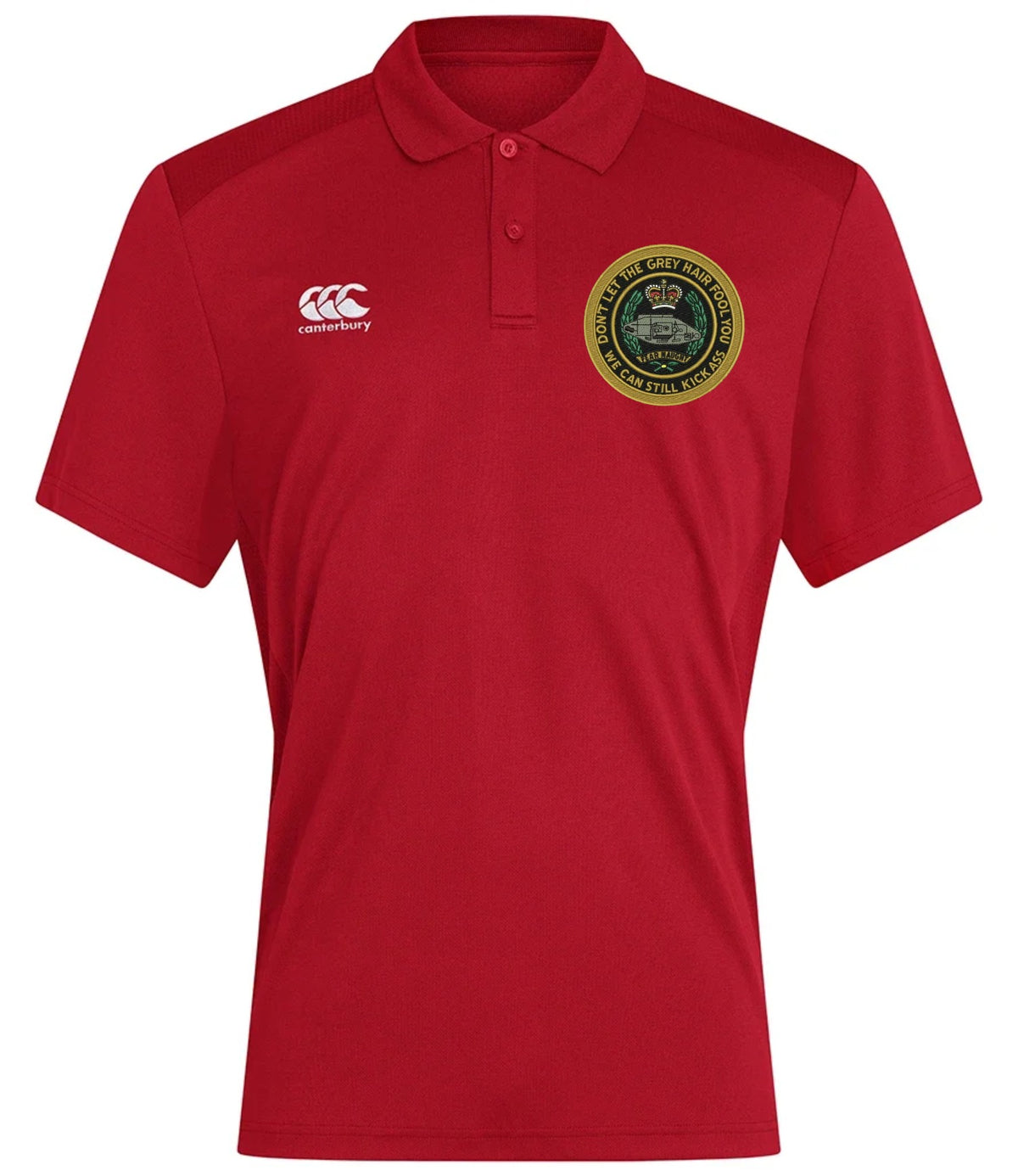 Royal Tank Regiment Veteran Canterbury Club Dry Polo Flag Red