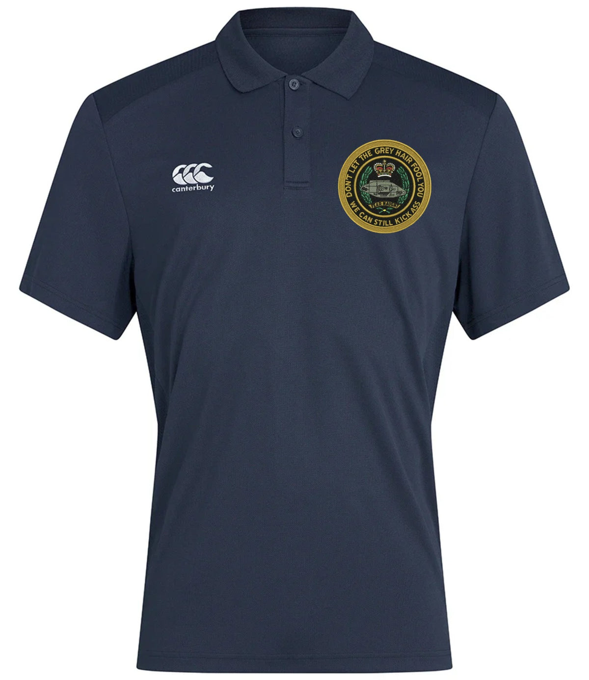 Royal Tank Regiment Veteran Canterbury Club Dry Polo Navy