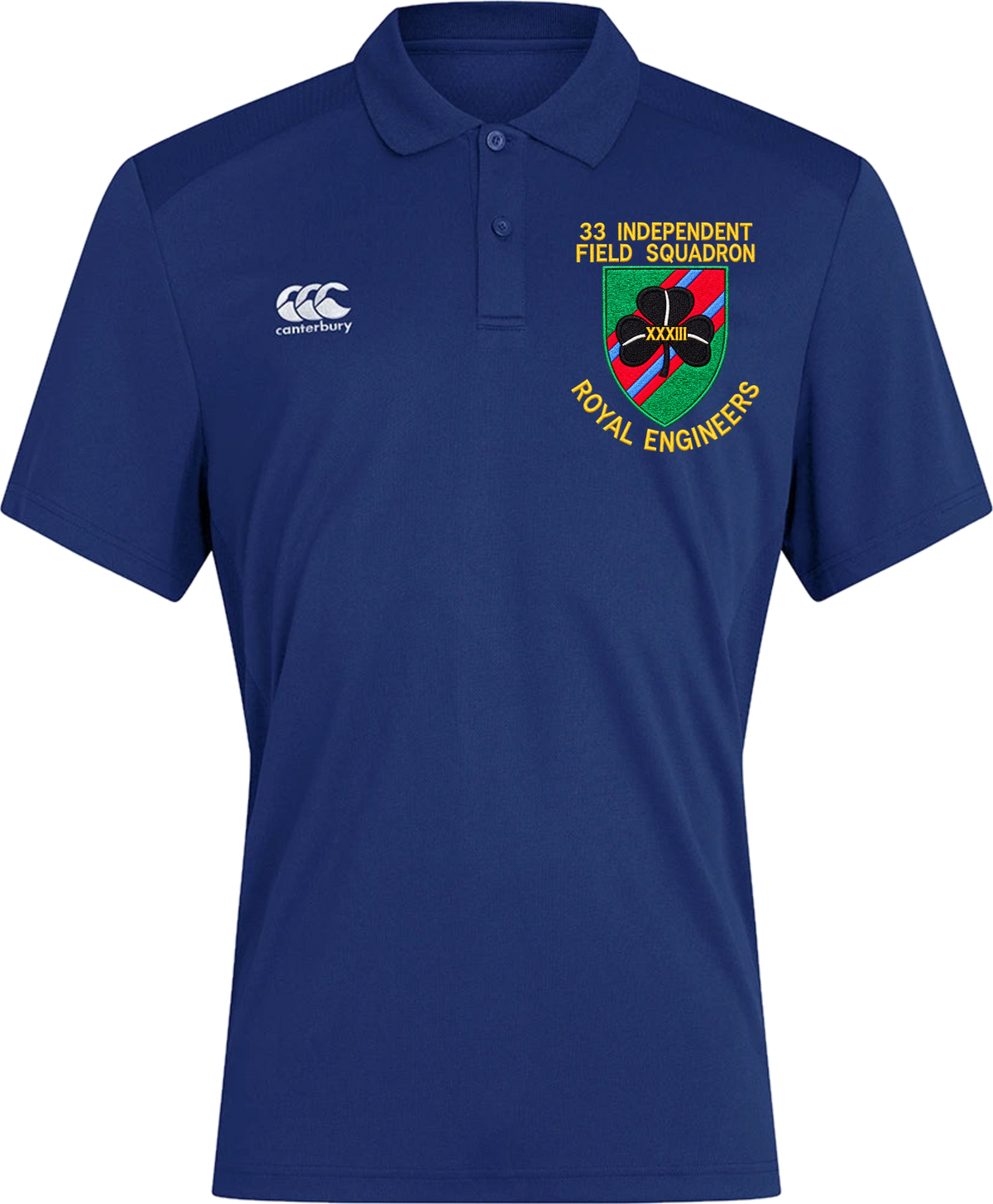 33 Indep Field Sqn Canterbury polo in Royal Blue