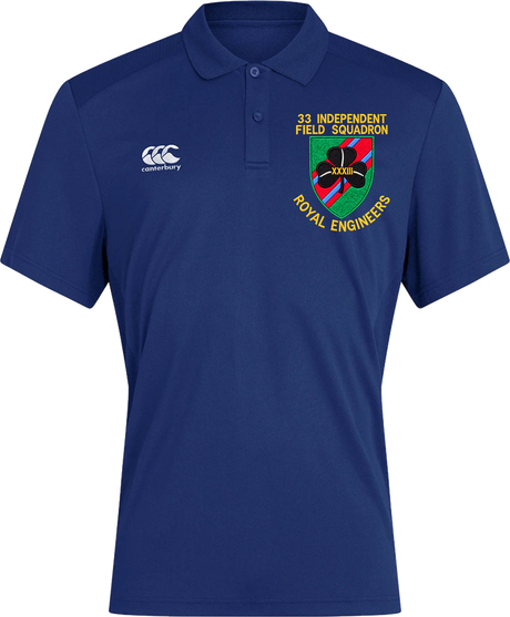 33 Indep Field Sqn Canterbury polo in Royal Blue