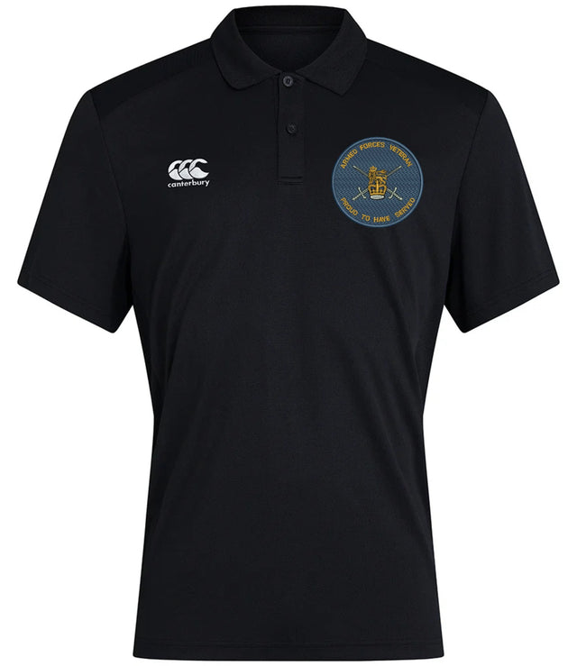 Armed Forces Veteran Proud to Serve Canterbury Club Dry Polo Black