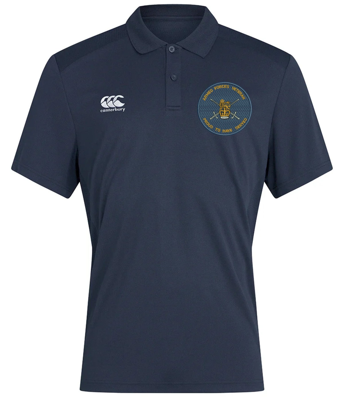 Armed Forces Veteran Proud to Serve Canterbury Club Dry Polo Navy