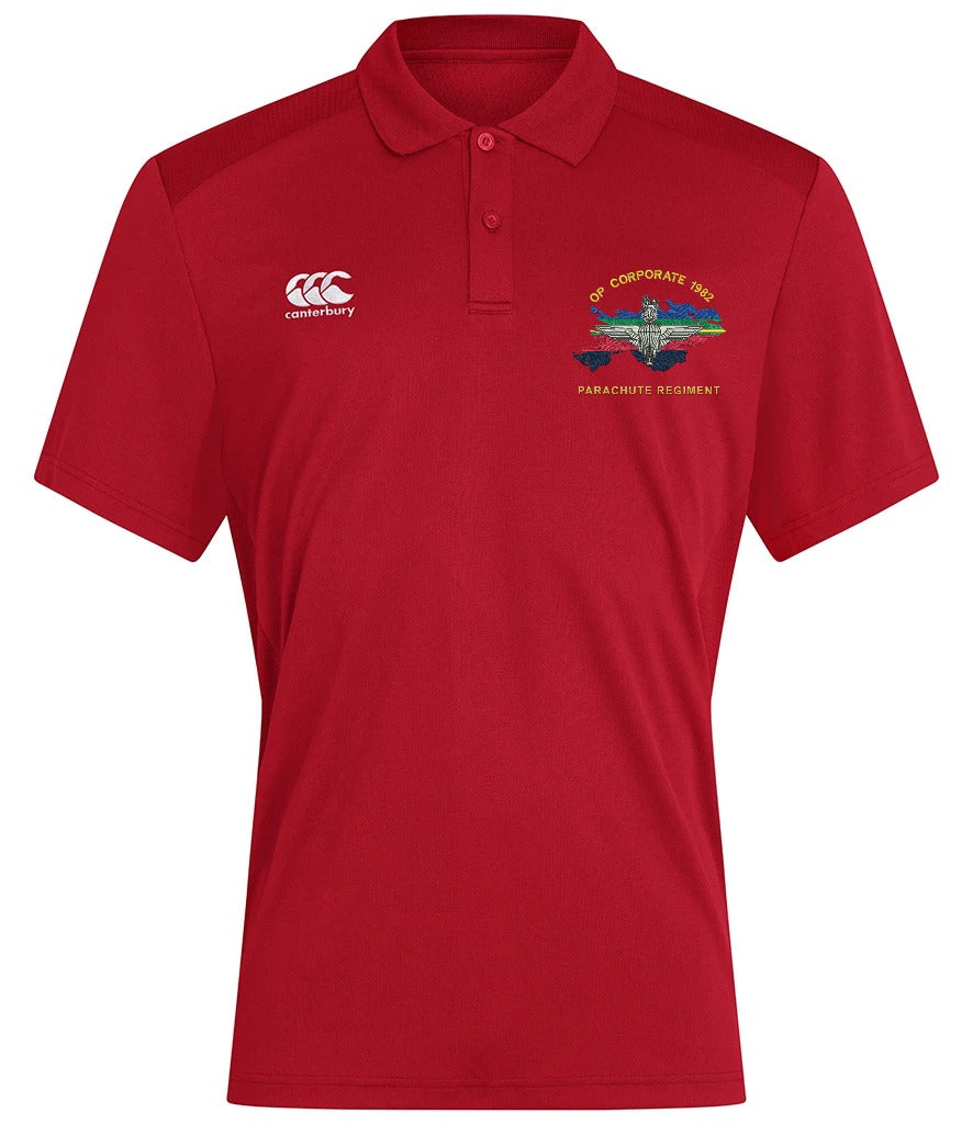 Op Corporate Parachute Regiment Canterbury polo in Flag Red