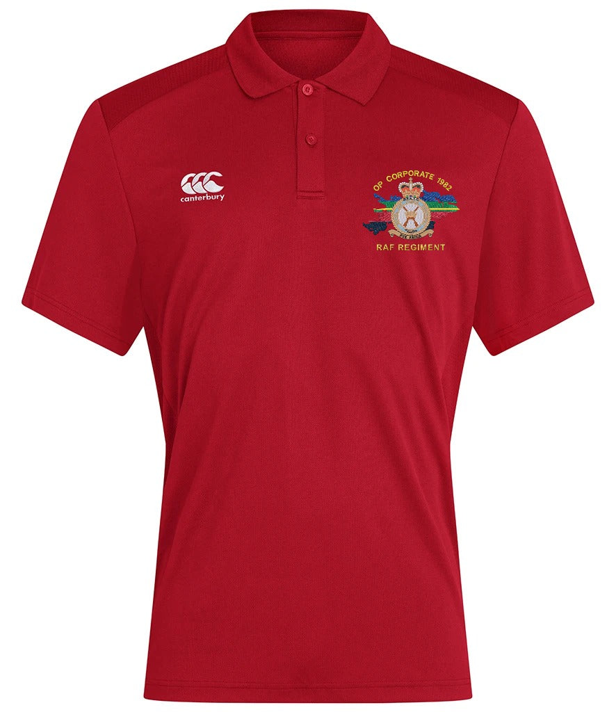 Op Corporate RAF Regiment Canterbury polo in Flag Red