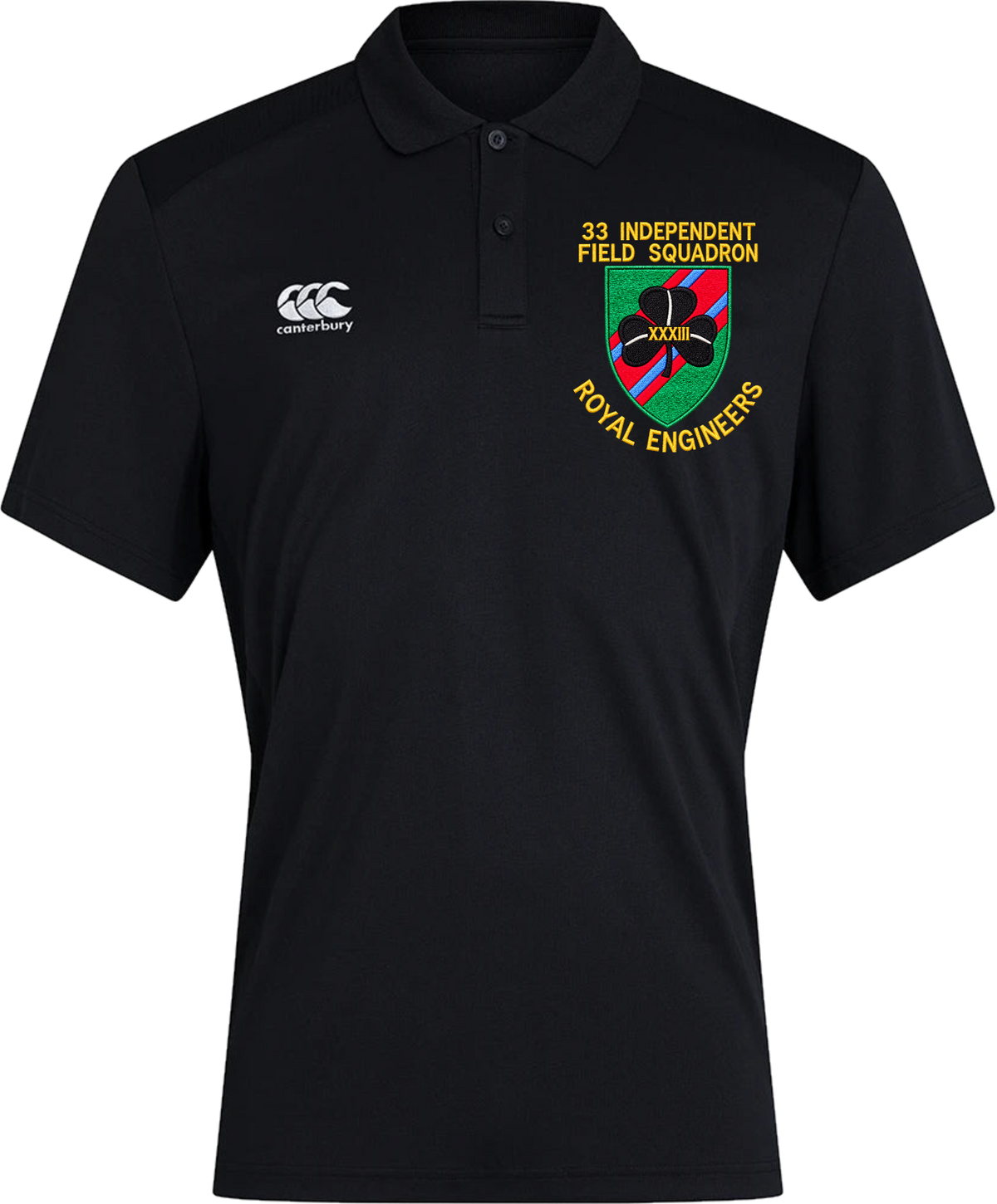 33 Indep Field Sqn Canterbury polo in Black