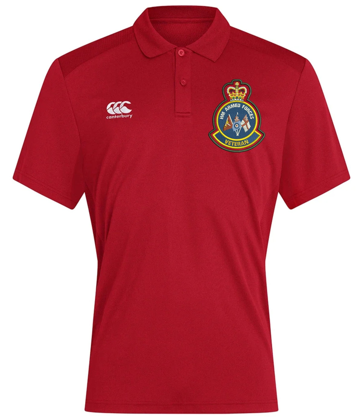 HM Armed Forces Veteran Canterbury Club Dry Polo Flag Red