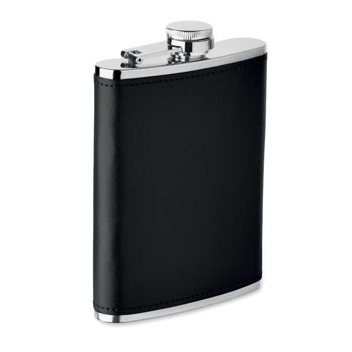 Engraved Slim Hip Flask 200ml, Black