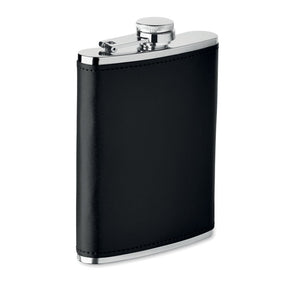 Engraved Slim Hip Flask 200ml, Black