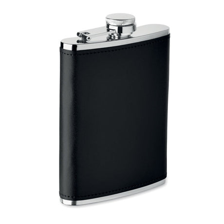 Engraved Slim Hip Flask 200ml, Black