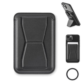 Engraved Magnetic Card Holder, Black