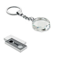 Engraved Glass Round Keyring