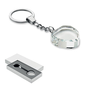 Engraved Glass Heart Keyring