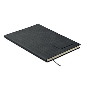 Engraved A5 Smokey PU Notebook, Black