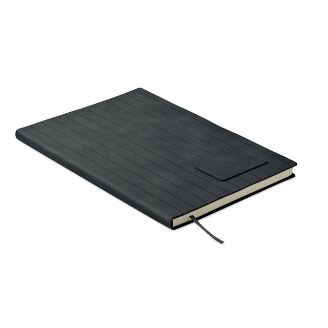 Engraved A5 Smokey PU Notebook, Black