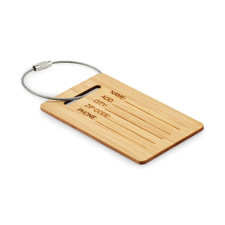 Engraved Bamboo Luggage Tag
