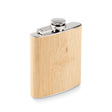 Engraved Bamboo Slim Hip Flask 170ml