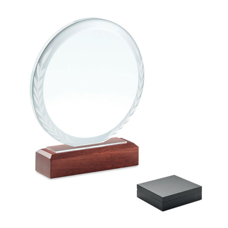 Engraved Round Award Plaque, Brown