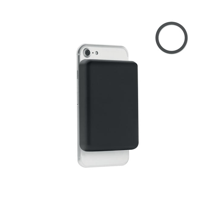 Engraved 5000mAh Magnetic Wireless Power Bank, Black
